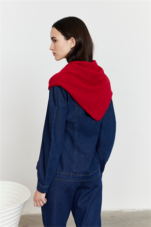 Düz Triko Fular Kırmızı