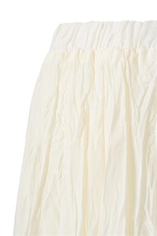 Ekru Beli Lastikli Midi Etek EKRU