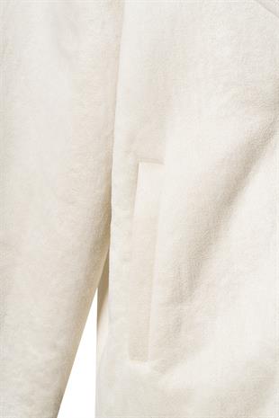 Ekru İçi Peluş Düğmeli Mont EKRU