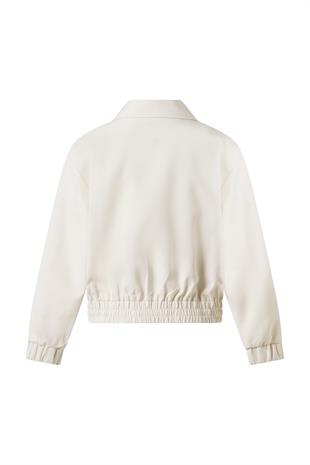 Ekru Vatkalı Kısa Bomber Ceket EKRU