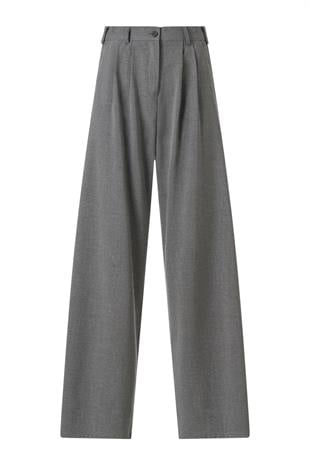 FC Gri Lastikli Yüksek Bel Palazzo Pantolon GRİ