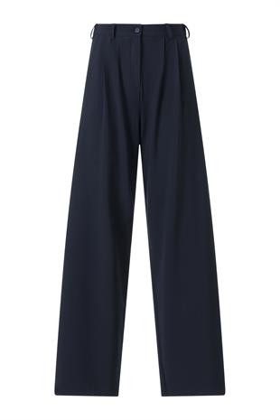 FC Lacivert Lastikli Yüksek Bel Palazzo Pantolon LACİVERT
