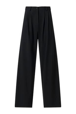 FC Siyah Lastikli Yüksek Bel Palazzo Pantolon SİYAH