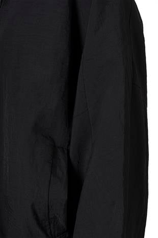 Fermuarlı Oversize Ceket Siyah