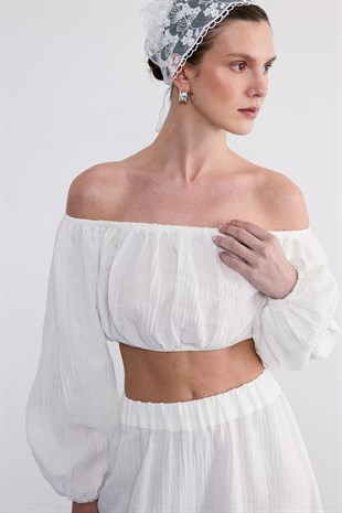 Flora Dantel Bandana Beyaz