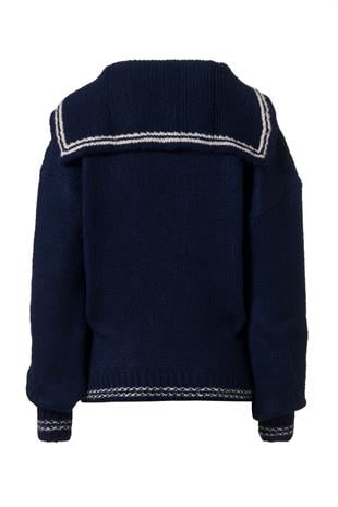 Fular Detaylı Kolej Kazak Lacivert