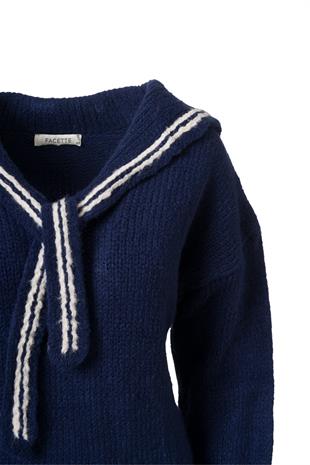 Fular Detaylı Kolej Kazak Lacivert