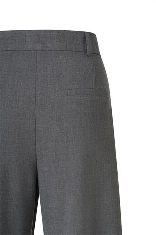 Düğme Detay Yüksek Bel Palazzo Pantolon Gri