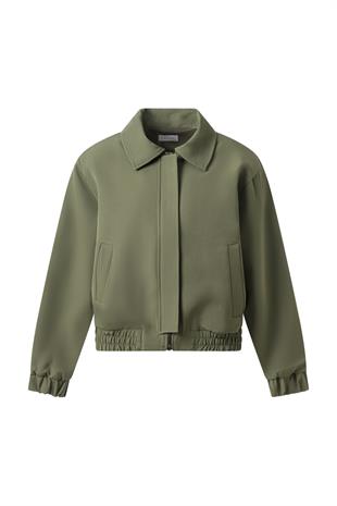 Haki Vatkalı Kısa Bomber Ceket HAKİ
