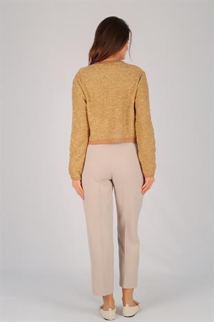 Hardal Kırçıllı Düğmeli Hırka HARDAL