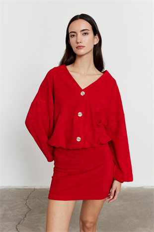 Havlu Kumaş Etek Kırmızı