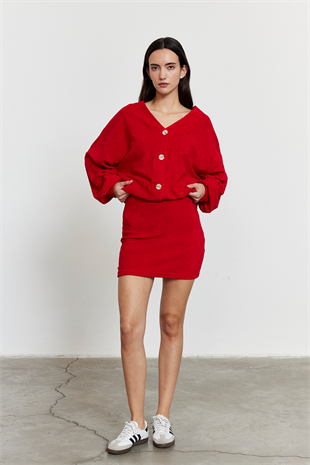 Havlu Kumaş Etek Kırmızı