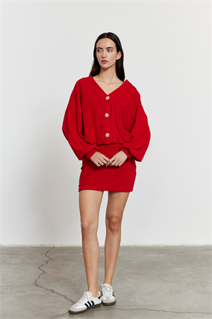 Havlu Kumaş Etek Kırmızı