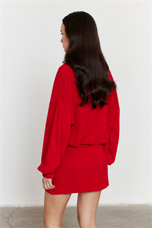 Havlu Kumaş Etek Kırmızı