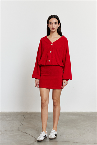 Havlu Kumaş Etek Kırmızı