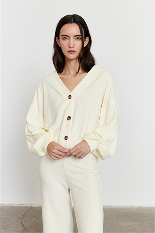 Havlu Kumaş Hırka Bej