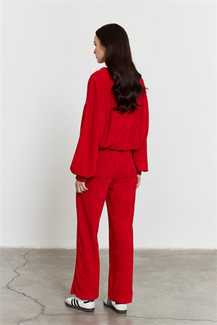 Havlu Kumaş Hırka Kırmızı