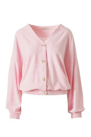 Havlu Kumaş Hırka Pembe