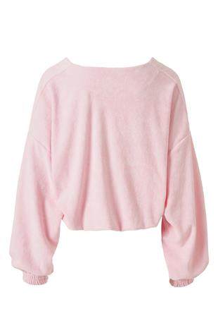 Havlu Kumaş Hırka Pembe