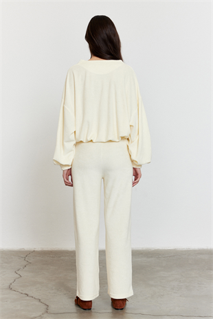 Havlu Kumaş Pantolon Bej