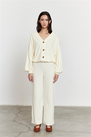 Havlu Kumaş Pantolon Bej