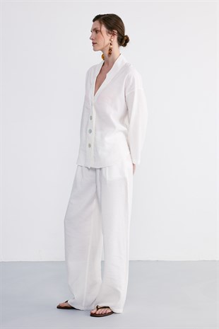 Helia Oversize Gömlek Ekru