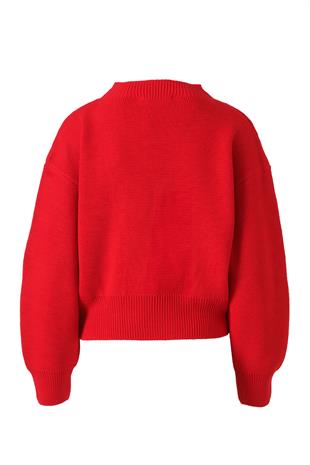 Kalın Triko Kazak Kırmızı