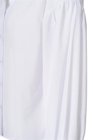 Kolu Volanlı Gömlek Beyaz