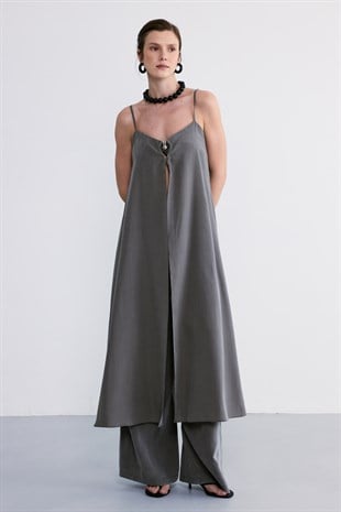Lace Midi Pelerin Haki