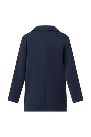 Lacivert Düğmeli Blazer Ceket LACİVERT