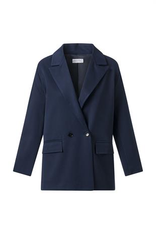 Lacivert Düğmeli Blazer Ceket LACİVERT