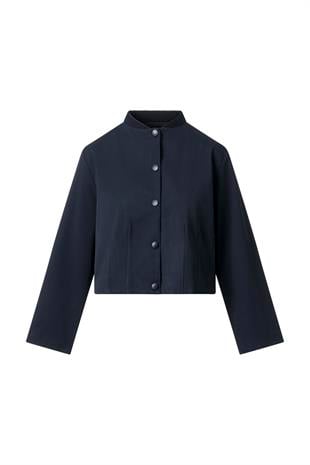 Lacivert Pile Detay Çıtçıtlı Ceket LACİVERT