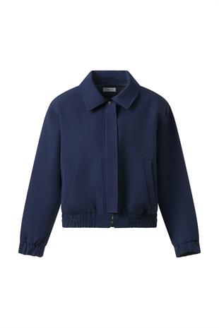 Lacivert Vatkalı Kısa Bomber Ceket LACİVERT