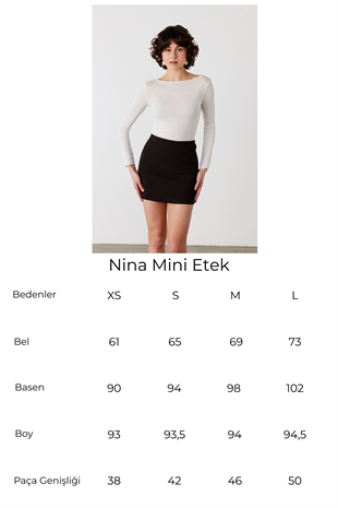 Nina Mini Etek Siyah