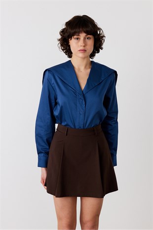 Nira Şortlu Mini Etek Acı Kahve