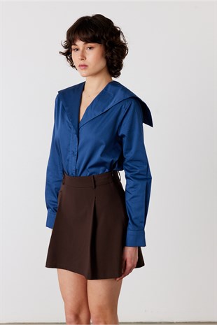 Nira Şortlu Mini Etek Acı Kahve