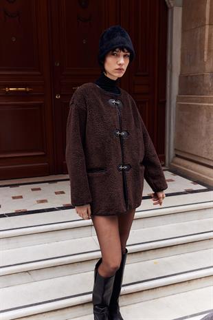 Noir Toggle Ceket Acı Kahve