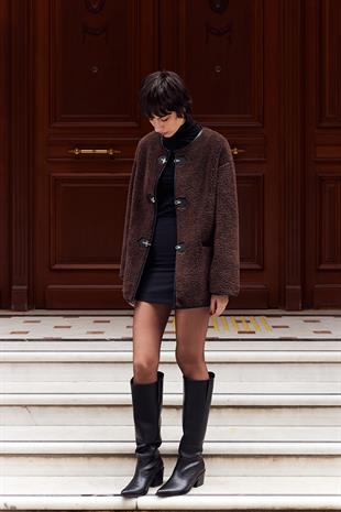 Noir Toggle Ceket Acı Kahve