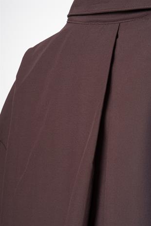 Oversize Poplin Gömlek Acı Kahve