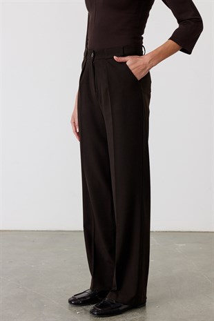 Pensli Straight Fit Pantolon Acı Kahve