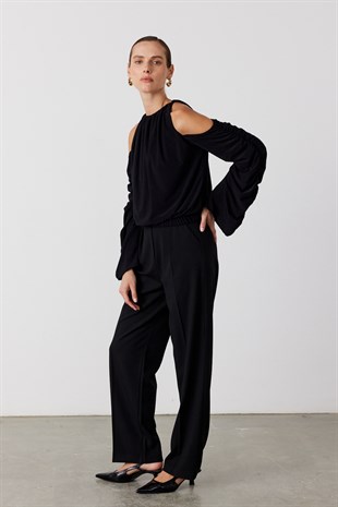 Pensli Straight Fit Pantolon Siyah