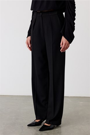 Pensli Straight Fit Pantolon Siyah