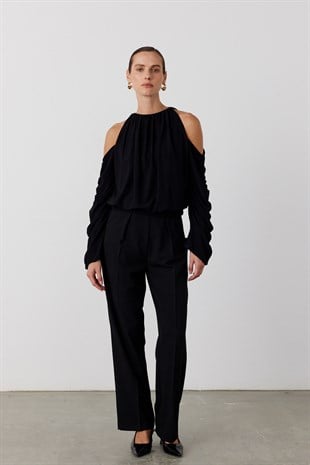 Pensli Straight Fit Pantolon Siyah