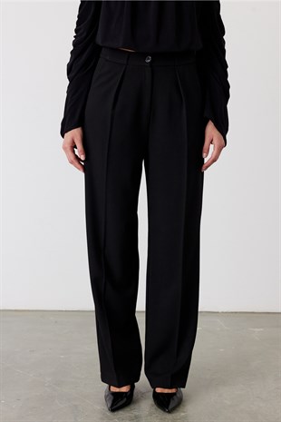 Pensli Straight Fit Pantolon Siyah