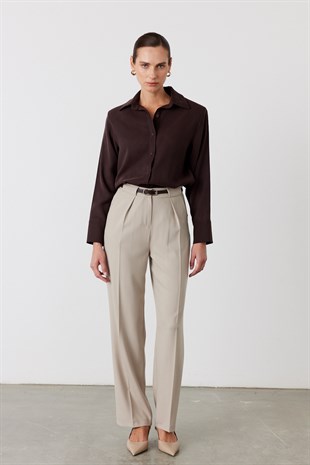 Pensli Straight Fit Pantolon Taş