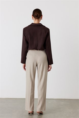 Pensli Straight Fit Pantolon Taş