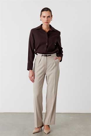 Pensli Straight Fit Pantolon Taş