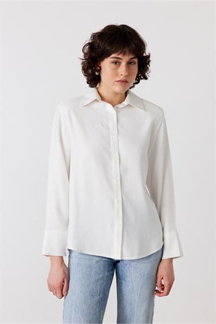 Rive Vatkalı Gömlek Beyaz