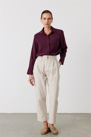 Rive Vatkalı Gömlek Bordo