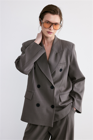 Rufe Kruvaze Oversize Blazer Vizon